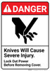 Danger: Knives Will Injure ANSI - Wall Sign