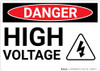 Danger: High Voltage With Hazard Icon - Wall Sign Danger: High Voltage With Hazard Icon - Wall Sign