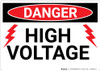 Danger: High Voltage With Lightning Bolts - Wall Sign Danger: High Voltage With Lightning Bolts - Wall Sign