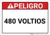 Danger: Spanish 480 Voltios - Wall Sign Danger: Spanish 480 Voltios - Wall Sign