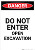 Do Not Enter Open Excavation - Portrait Wall Sign