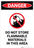 Do Not Store Flammable Materials with Icon - Portrait Wall Sign Do Not Store Flammable Materials with Icon - Portrait Wall Sign