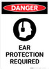 Ear Protection Required with Graphic - Portrait Wall Sign