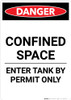 Enter Tank By Permit Only - Portrait Wall Sign Enter Tank By Permit Only - Portrait Wall Sign