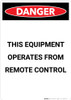Equipment Operated By Remote Control - Portrait Wall Sign Equipment Operated By Remote Control - Portrait Wall Sign