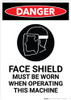 Face Shield Must be Worn with Icon - Portrait Wall Sign Face Shield Must be Worn with Icon - Portrait Wall Sign