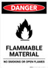 Flammable Material with Icon - Portrait Wall Sign Flammable Material with Icon - Portrait Wall Sign