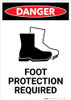 Foot Protection Required with Icon - Portrait Wall Sign Foot Protection Required with Icon - Portrait Wall Sign