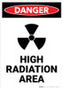 High Radiation Area with Icon - Portrait Wall Sign High Radiation Area with Icon - Portrait Wall Sign