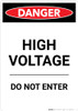 High Voltage Do Not Enter - Portrait Wall Sign High Voltage Do Not Enter - Portrait Wall Sign