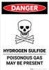 Hydrogen Sulfide - Poisonous Gas - Portrait Wall Sign Hydrogen Sulfide - Poisonous Gas - Portrait Wall Sign