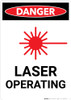 Laser Operating with Icon - Portrait Wall Sign