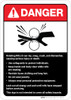 Danger: Rotating Rolls Machine Guidelines ANSI - Wall Sign Danger: Rotating Rolls Machine Guidelines ANSI - Wall Sign