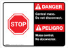 Danger: Spanish Bilingual Central Mass - Do Not Disconnect Landscape ANSI Danger: Spanish Bilingual Central Mass - Do Not Disconnect Landscape ANSI
