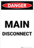 Danger: Main Disconnect Portrait