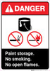 Danger: Paint Storage - No Smoking/No Open Flames ANSI Portrait Danger: Paint Storage - No Smoking/No Open Flames ANSI Portrait