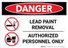 Danger: Lead Paint Removal - Authorized Personnel Only with Icons Landscape Danger: Lead Paint Removal - Authorized Personnel Only with Icons Landscape