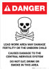Danger: Lead Work Area May Damage Fertility or Cause Nerve Damage Portrait