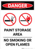 Danger: Paint Storage Area - No Smoking Or Open Flames Portrait Danger: Paint Storage Area - No Smoking Or Open Flames Portrait