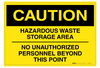 Hazardous Waste Storage Area - Wall Sign