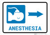 Anesthesia Right Arrow with Icon Landscape - Wall Sign Anesthesia Right Arrow with Icon Landscape - Wall Sign
