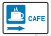 Cafe Right Arrow with Icon Landscape - Wall Sign