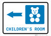 Children's Room Left Arrow with Icon Landscape - Wall Sign Children's Room Left Arrow with Icon Landscape - Wall Sign