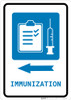 Immunization Left Arrow with Icon Portrait - Wall Sign Immunization Left Arrow with Icon Portrait - Wall Sign