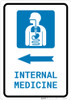 Internal Medicine Left Arrow with Icon Portrait - Wall Sign