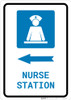 Nurse Station Left Arrow with Icon Portrait - Wall Sign Nurse Station Left Arrow with Icon Portrait - Wall Sign