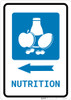 Nutrition Left Arrow with Icon Portrait - Wall Sign
