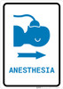 Anesthesia Right Arrow with Icon Portrait v2 - Wall Sign Anesthesia Right Arrow with Icon Portrait v2 - Wall Sign