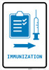 Immunization Right Arrow with Icon Portrait v2 - Wall Sign