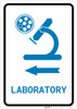 Laboratory Left Arrow with Icon Portrait v2 - Wall Sign Laboratory Left Arrow with Icon Portrait v2 - Wall Sign
