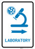 Laboratory Right Arrow with Icon Portrait v2 - Wall Sign