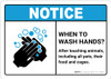 Notice: Wash Hands After Touching Animals ANSI Landscape - Wall Sign Notice: Wash Hands After Touching Animals ANSI Landscape - Wall Sign