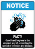 Notice: FACT Good Hand Hygiene Prevents Disease ANSI Portrait - Wall Sign Notice: FACT Good Hand Hygiene Prevents Disease ANSI Portrait - Wall Sign