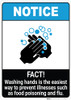 Notice: FACT Washing Hands Prevents Illnesses ANSI Portrait - Wall Sign Notice: FACT Washing Hands Prevents Illnesses ANSI Portrait - Wall Sign