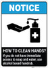 Notice: How To Clean Hands Without Soap ANSI Portrait - Wall Sign Notice: How To Clean Hands Without Soap ANSI Portrait - Wall Sign