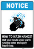 Notice: How To Wash Hands Wet Your Hands ANSI Portrait - Wall Sign Notice: How To Wash Hands Wet Your Hands ANSI Portrait - Wall Sign