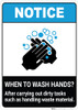 Notice: Wash Hands After Dirty Tasks ANSI Portrait - Wall Sign Notice: Wash Hands After Dirty Tasks ANSI Portrait - Wall Sign