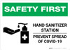 Safety First: Hand Sanitizer Station COVID-19 Landscape - Wall Sign Safety First: Hand Sanitizer Station COVID-19 Landscape - Wall Sign