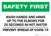 Safety First: Wash Hands Safety COVID-19 Landscape - Wall Sign