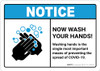 Notice: Washing Hands Is The Single Most Important Means of Preventing Spread ANSI Landscape - Wall Sign