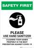 Safety First: Cleaning Your Hands Properly is the Best Prevention Against Covid-19 Portrait - Wall Sign