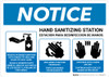 Notice: Bilingual Hand Sanitizing Station 3-Steps with Icons Landscape - Wall Sign Notice: Bilingual Hand Sanitizing Station 3-Steps with Icons Landscape - Wall Sign