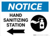 Notice: Hand Sanitizing Station Left Arrow with Icon Landscape - Wall Sign
