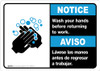 Notice: Wash Hands Before Returning To Work Bilingual with Icon ANSI Landscape - Wall Sign Notice: Wash Hands Before Returning To Work Bilingual with Icon ANSI Landscape - Wall Sign