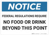 Notice: Notice No Food Drink - Wall Sign Notice: Notice No Food Drink - Wall Sign
