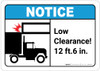 Notice: Low Clearance - Wall Sign